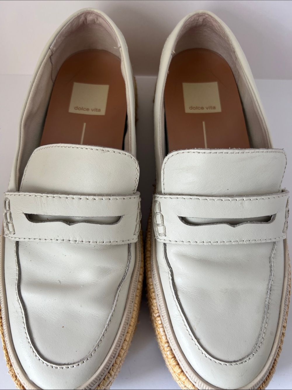 Dolce Vita Rhyne Platform Penny Loafers in Ivory White / Cream Size 8 - Picture 2 of 8